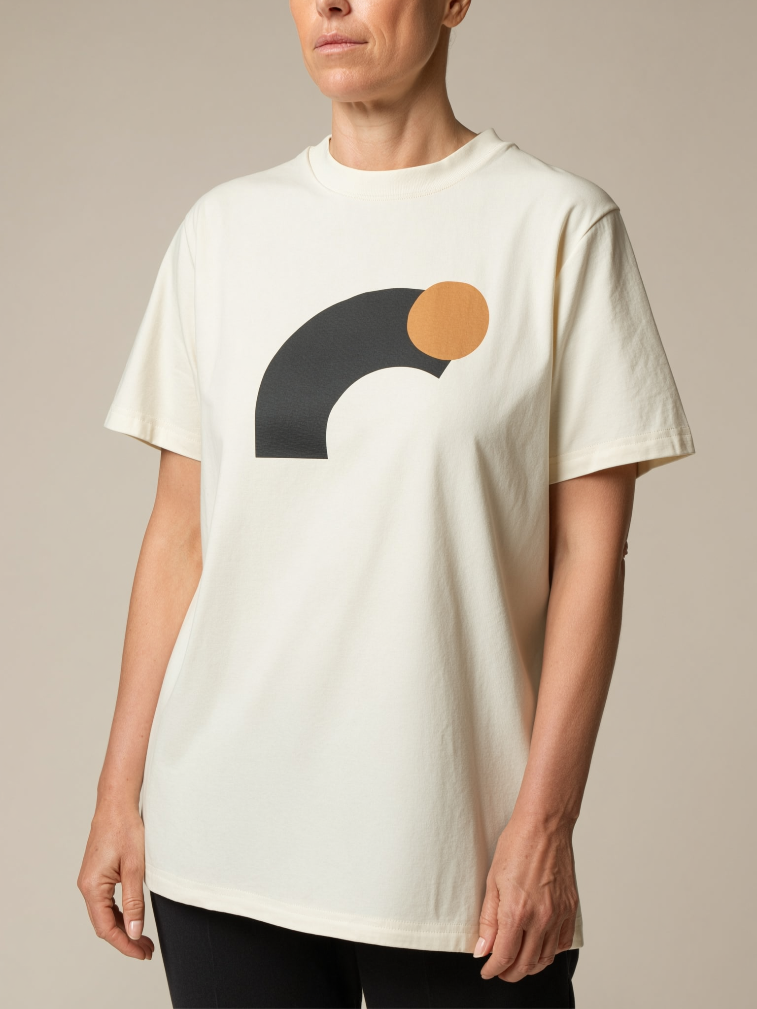 Flat-lay t-shirt to on-model shot: same garment, real fabric drape, no reshoot