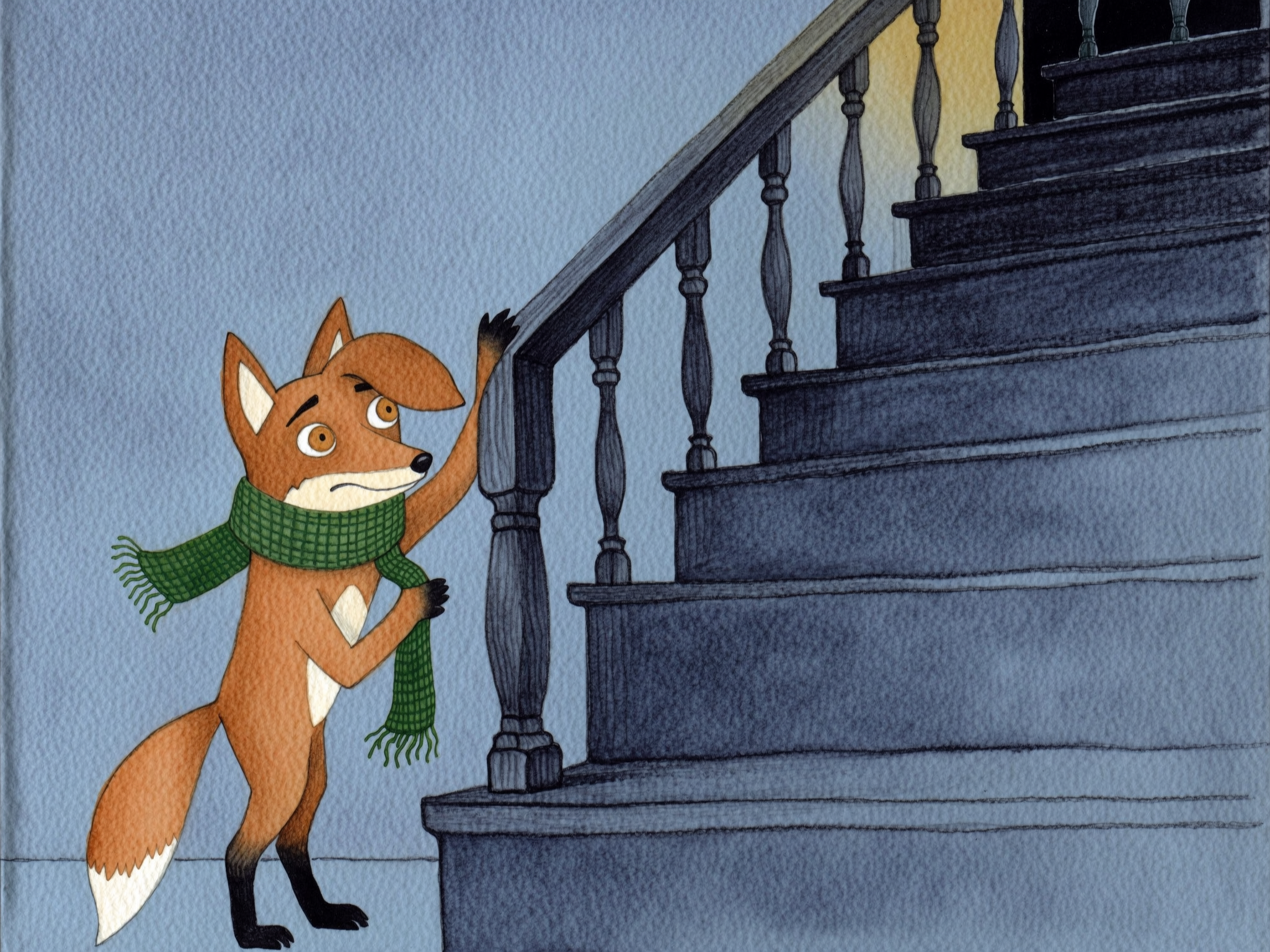 A children's book illustration with one consistent character across 12 pages